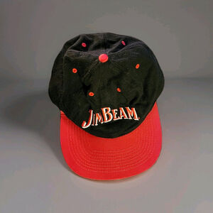 Jim Bean Snapback Baseball Cap Hat Vintage Black Red Adjustable Excellent